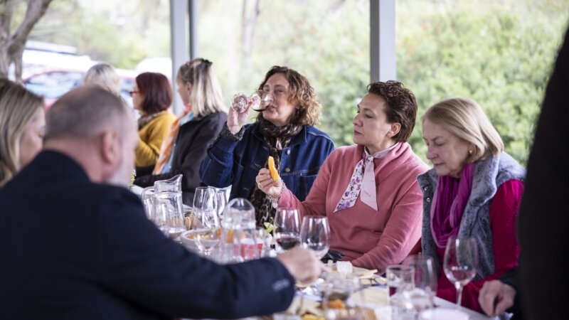 Enjoying wine and good times in the Ruin