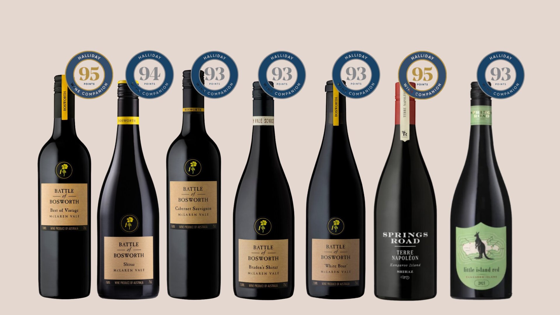 Bosworth Wines 2025 Wine Companion highest rated wines.